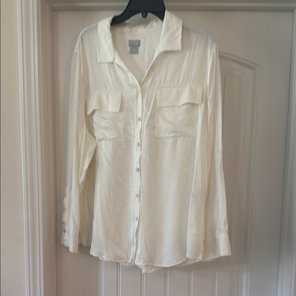 Chico's Cream Button-Up Blouse